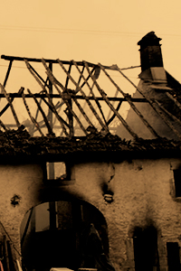 grange en feu